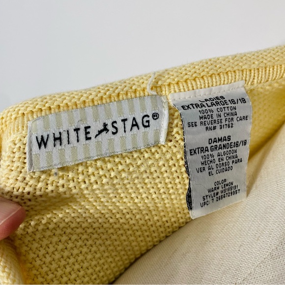 VINTAGE WHITE STAG Waffle Knit Tunic Sweater Top - Picture 6 of 7